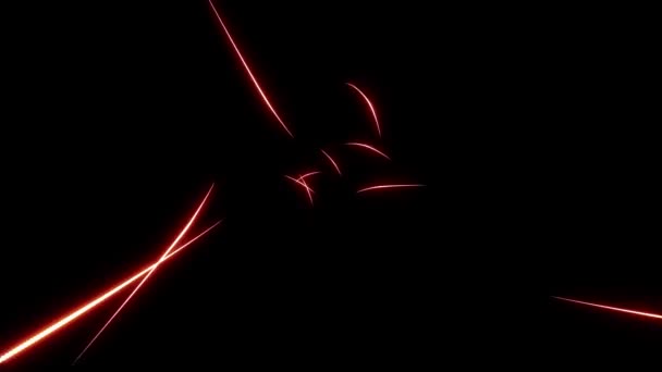 赤い線を移動を浮動の抽象化です。黒の背景 — ストック動画