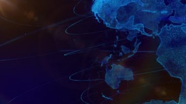 Hologram Planet Earth yan görünümü döndürme