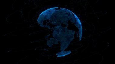 Sanal dünya futuristik Earth Hologramlı iplik dijital