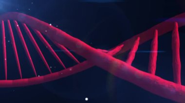 Dijital holografik kırmızı dna. Mavi arka plan