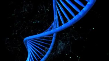 Dijital illüstrasyon dna yapısı. Siyah arka plan