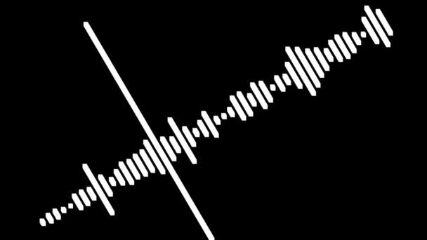 Audio signal equalizer the sound wave as a background motion. Black background — Stock Video