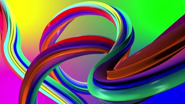 다채로운 추상적인 선의 이동. 레인 보우 배경 — 비디오