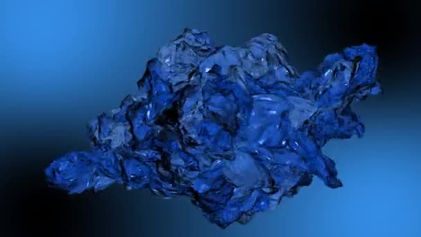 抽象化の物質はスムーズに移動します。青色の背景 — ストック動画