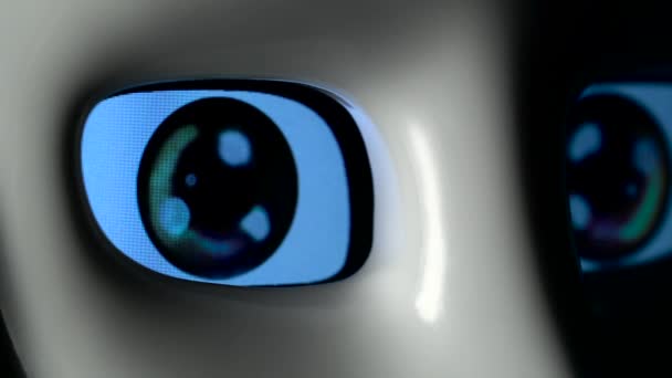 Ögon av en robot närbild — Stockvideo