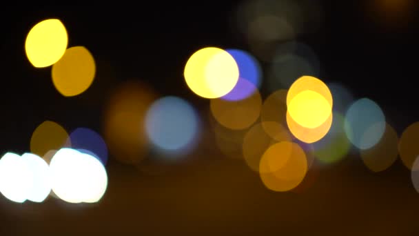 Time lapse abstract lights night car traffic bokeh background — Stock Video