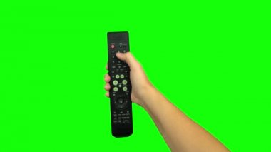 Uzaktan kumanda televizyon değişen bir kanal siyah. Yeşil ekran