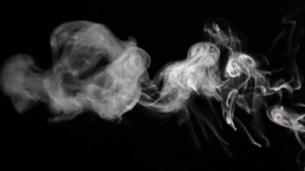 Cigarette fume in against black background — Stock Video