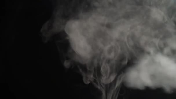 Zigarettenqualm vor schwarzem Hintergrund — Stockvideo