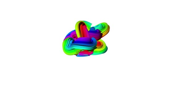 Coagulo astratto a onda rotante multicolore. Fondo bianco — Video Stock