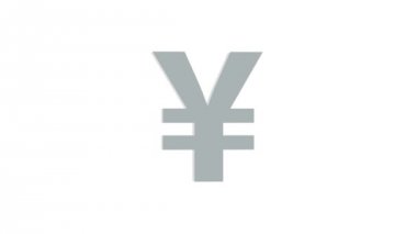 Beyaz arka planda izole gümüş Yen işareti