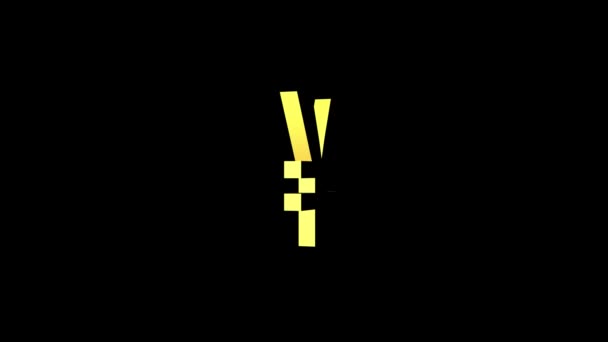 Gold Yen Sign Isolated Alpha Channel Seamless Loop Black Background — Stock Video
