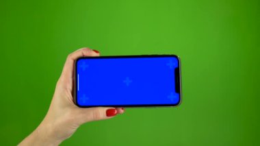 Telefon ekran mavi renk anahtarıdır. Yeşil ekran