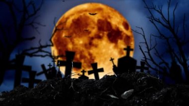 Ay mezarlıkta parlıyor bulunduğu aşar ve yarasalar sinek