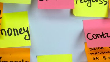 Bir etiket panosundaki pazarlama yazıt