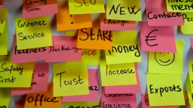 Farklı kelimeler çıkartmaları yazılır