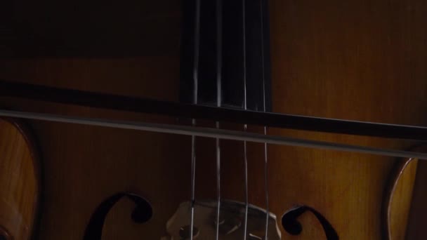 Mädchen spielt Cello. Nahaufnahme — Stockvideo