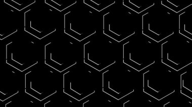 Çift Kişilik arı peteği altıgenler beyaz çizgilerle vurgulanır. Siyah arka plan