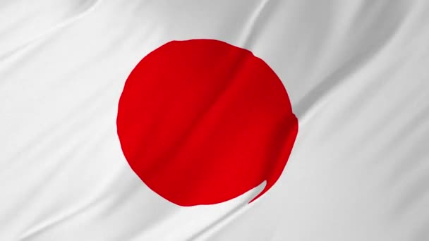 Bandera de Japón ondeando en el viento 2 en 1 — Vídeos de Stock