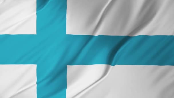 Vlag van Finland mooie 3d animatie 2 in 1 — Stockvideo