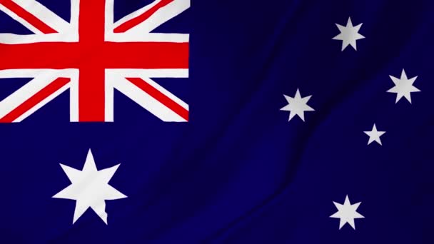 Australian flag waving in the wind 2 in 1 — Stock Video