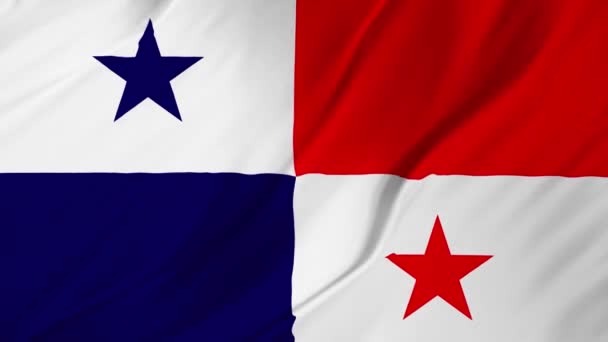 Bandera de Panamá ondeando suavemente en el viento 2 en 1 — Vídeos de Stock