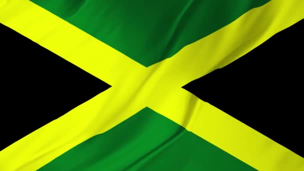 Bandeira da Jamaica acenando no vento animação 2 em 1 — Vídeo de Stock