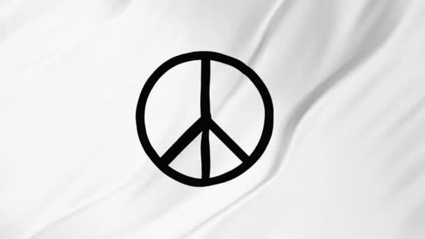 Símbolo de paz revoloteando en la animación del viento 2 en 1 — Vídeos de Stock