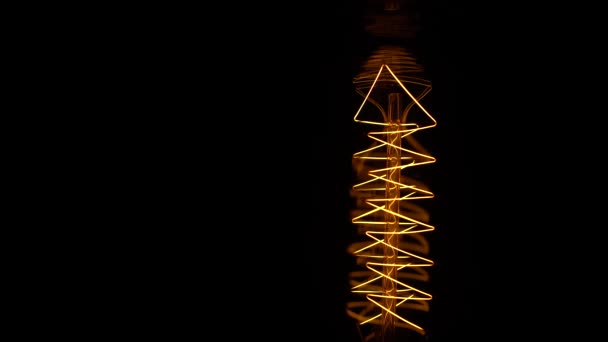 長方形のビンテージ ランプ エジソン. — ストック動画