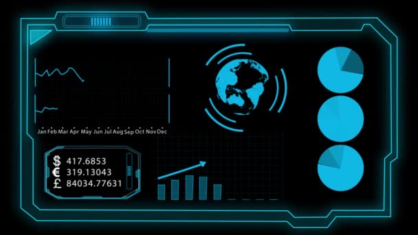 Chart assembly. Black background — Stock Video