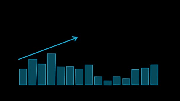 Grafik ve veri sayfaları. Siyah arka plan — Stok video