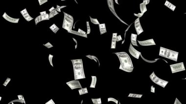 Yukarıdan düşen yüz dolarlık banknotlar