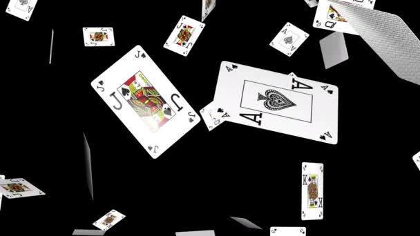 Flying playing cards animation — Stock Video