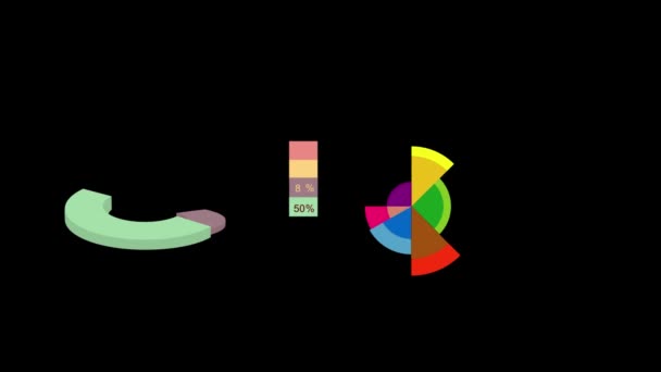 Animation of two pie charts — Stock Video