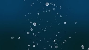 Artımlı bir şekilde yukarı doğru hareket eden kabarcıkların döngüye tabi animasyonu.