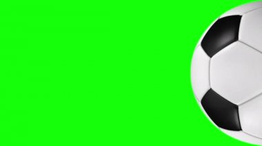 Gerçekçi futbol topu ekran boyunca haddeleme 3d animasyon.
