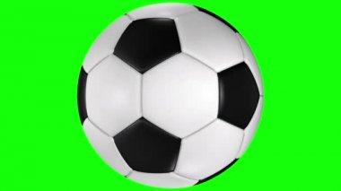 Yerde haddeleme bir deri futbol topu 3d animasyon.