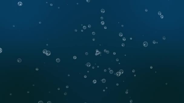 Loopable animation av bubblor stiger upp på ett kaotiskt sätt. — Stockvideo
