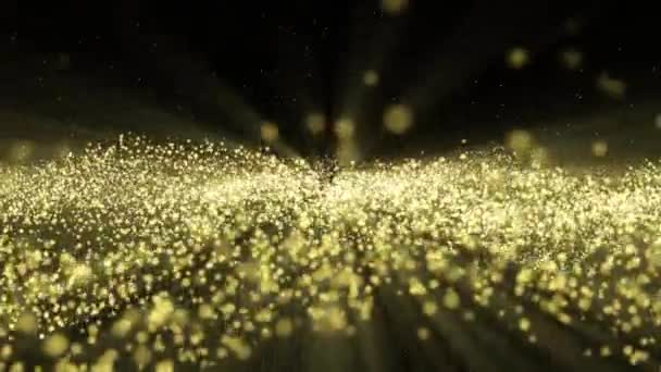 Particelle oro bokeh glitter premi polvere sfondo astratto — Video Stock