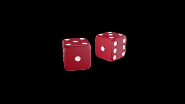 两个红色的骰子动画 — 图库视频影像