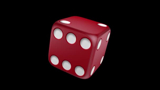 Red dice on black background — Stock Video