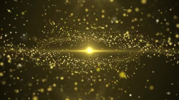 Solljus av balkar och glans av partiklar galaxer — Stockvideo