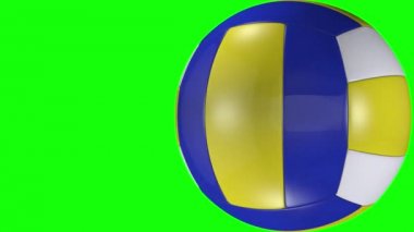 3d animasyon, voleybol topları ekran boyunca birbiri ardına haddeleme.