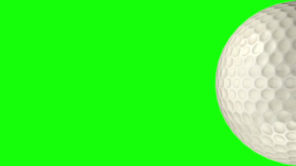 3D animation of golf ball rolling across a transparent background. — Stock Video