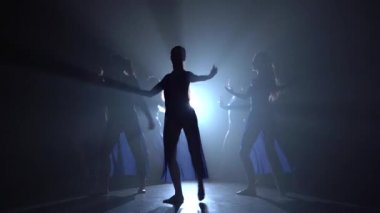 Esnek genç balerinler modern bir balenin dans unsurlarıdır.