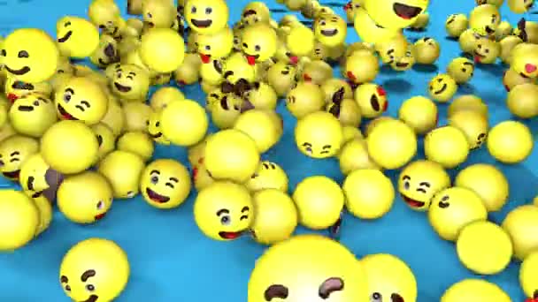 Animación loopable sin costuras 3D de una red social en caída emoji . — Vídeo de stock