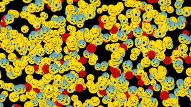 Yukarıdan aşağıya mutsuz küçük emoji düşen Animasyon.