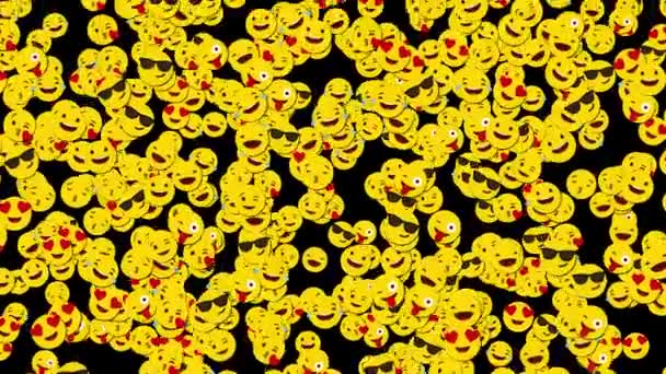 Animation des glücklichen kleinen Emojis von oben nach unten. — Stockvideo