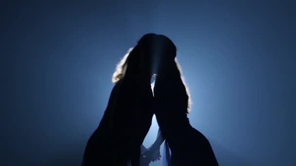 Close-up of dancers performing dancing elements of modern ballet. Slow motion — Stock Video