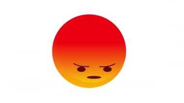 Beyaz izole kötü bir kırmızı emoji Loopable animasyon.